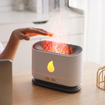 China 200ml Household Mist Humidifiers Aroma Oil Diffuser Mini Flame Lamp Ultrasonic Home Portable Cool Room Air Humidifier for sale