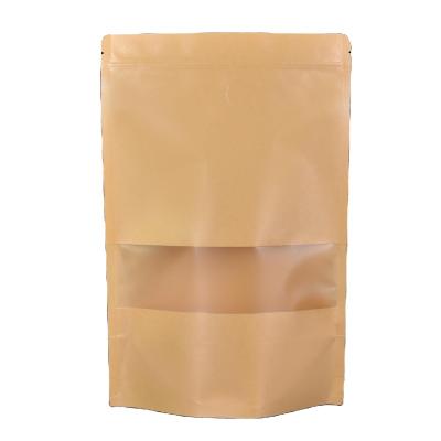 China Microwaveable wholesale high quality kraft paper bag flat bottom self-sealing bag dried fruit snack bag for sale