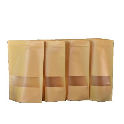 China Microwaveable Spot open window kraft paper bag self-supporting food packaging bag dried fruit tea bag for sale