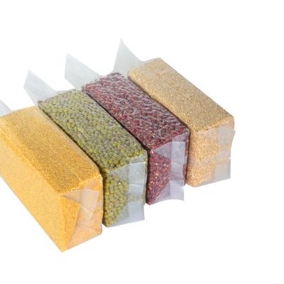 China Microwaveable Thickened rice millet packaging bag 5kg folded square rice brick vacuum bag miscellaneous grain bag for sale