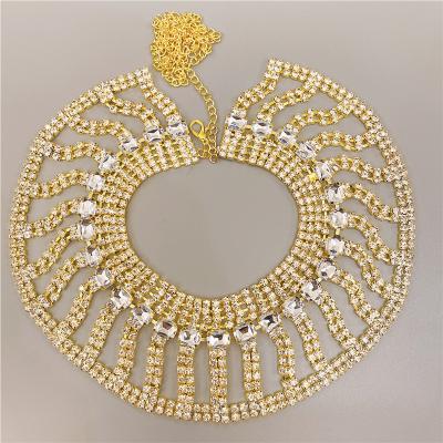 China 2022 High Quality Beach Rhinestone Body Jewelry Miami Mother Virgin Mary Body Chain Bling Necklace for sale