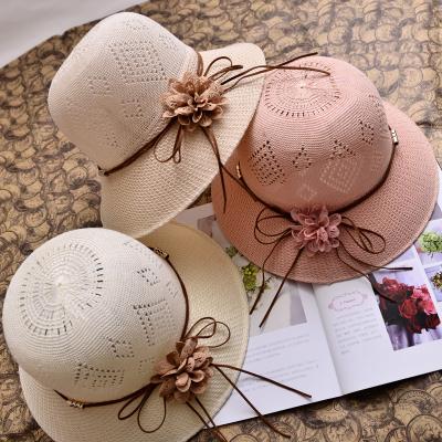 China New Summer Sun Hat Sun Protection Straw Hat Flower Shade Ladies Image Ladies Cool Beach Hat Summer Outdoor Fashion for sale