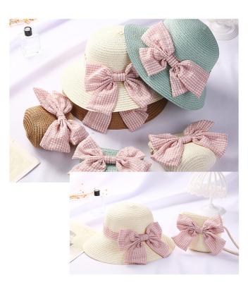 China Cutefoldable Princess Sun Straw Sunscreen Sunscreen Girls Big Bow Beach Hat Cutefoldable Bag for sale