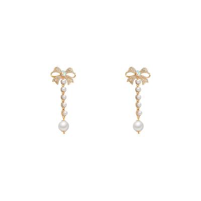 China CLASSIC Hot Silver Women's Long Arc Needle S925 Long Style Diamond Personality Earrings Full Earrings for sale