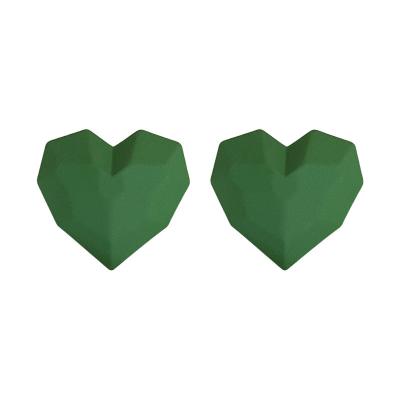 China CLASSIC Go Korean Bright Color Heart Party Stud Earrings Green Heart Earrings for sale