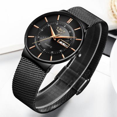 China Waterproof Women Watches Luxury Ultra Thin Lige Waterproof Wrist Watch Mesh Strap LIGE Top Brand Quartz Waterproof Watch for sale