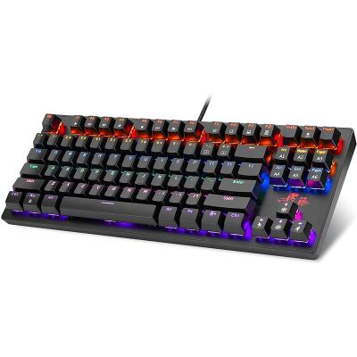 China Anti-ghosting Rii Gaming Mechanical Keyboard RK908 Backlit Backlit Keyboard 87 Keys Cyan Switches For Gamer RGB Laptop for sale