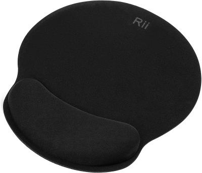 China Pleasantly Cool Rii Mouse Pad with Gel Cushion 25 x 23 cm Ergonomic Comfort Mouse Pad with Wrist Rest for Computer and Laptop Black for sale