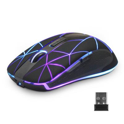 China Backlit Wireless Mouse with LED Lights Rechargeable Mouse with 3 DPI Adjustable Mice, 6 Buttons for sale