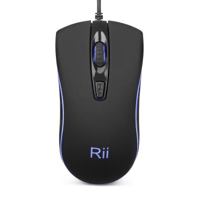 China Backlit Wired Mouse, Rii RM105 USB Computer Mouse, Blue LED Optical Office Mice 1600 DPI for PC, Computer, Laptop, Desktop, Windows for sale