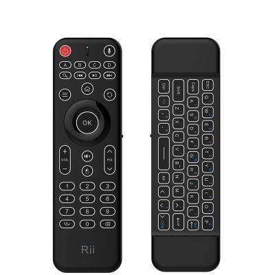 China Rii MX9 2.4G Air Wireless Mouse IR Control Learning Voice Smart TV Remote Control with Mini Keyboard for TV BOX PC Computer for sale