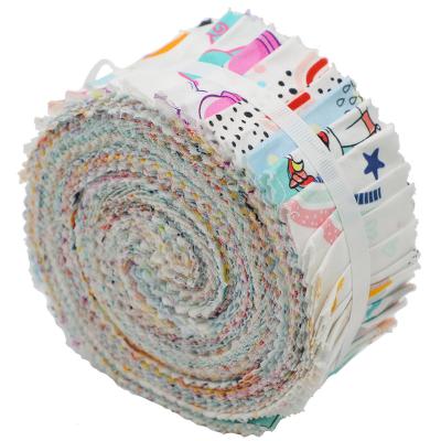 China Wholesale Custom Patchwork Jelly Roll 100% Cotton Fabrics Hand Shrink-Resistant 40 Pieces Per Roll for sale