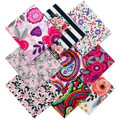 China Shrink-Resistant Quilting Cotton Fabric Fits Precut Multicolor Floral Leaves Craft Fabric For DIY Sewing Quilting Fabric for sale