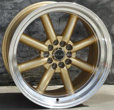 China Sainbo ALLOY F991227 14x6 15x7 17x9 4x100 4x114.3 5x100 5x114.3 Gold Machine Wheels Aluminum Alloy Wheels Black Green Wheels Lip for sale