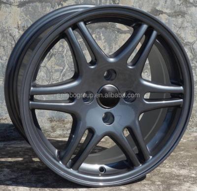 China F605422 15x7 4x100 Matte Black Silver Machine Face Gunmetal Wheels Car Aluminum Alloy Wheels for sale