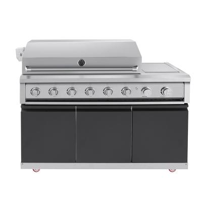 China Wholesale Height Adjustable Stainless Steel Gas Outdoor Barbecue Grills With Cabinets for sale