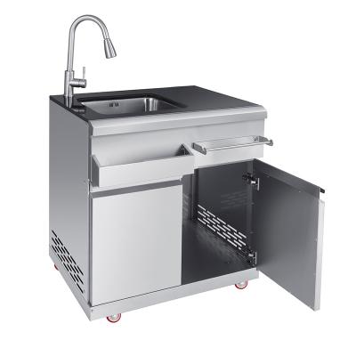 China Modern Small Easy Standing 304 Stainless Steel Kitchen Sink Cabinet Wholesale for sale