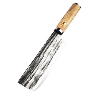 China High Quality Handmade Forged Stainless Steel Disposable Kitchen Nakiri Vegetable Knife 5Cr15Mov Chopper Knife for sale