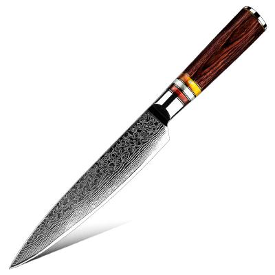 China Best Selling Disposable 67 Layers Damascus Pakka Steel Serving Knife Wood Handle Kitchen Cutlery for sale