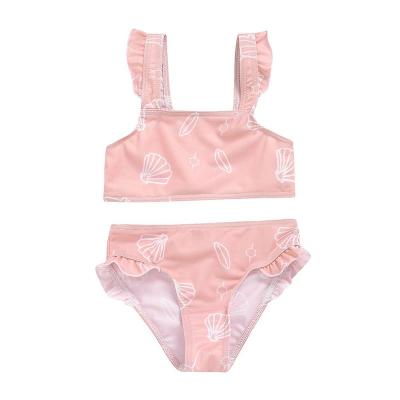 China Beautiful Two Pieces Bikini Set Sleeveless Swimwear Anti - UV For Babies for sale