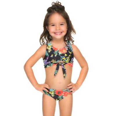 China Wholesale Two Pieces Anti-UV Girls Swimsuit Custom Printing Cute Bikini Swimwear For Kids for sale