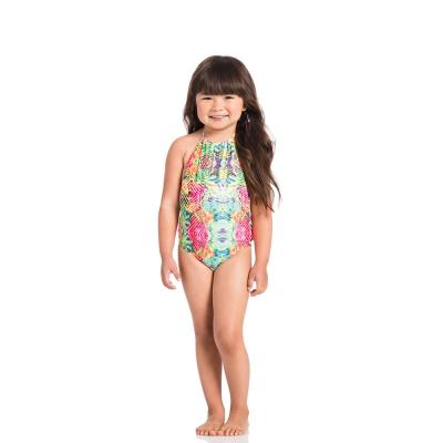 China Custom Factory Anti-UV Little Girls Halter Bikini One Piece Swimwear For Kids for sale