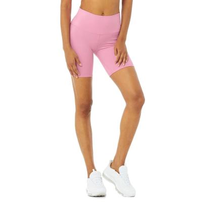 China Polyester Antibacterial Recycled High Waist Women Fitness Biker Shorts for sale