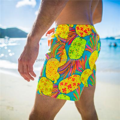 China Breathable OEM Custom 4 Way Stretch Panel Shorts Recycled Pineapple Panel Shorts for sale