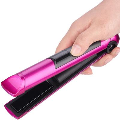 China 2022 Portable Cordless Hair Straightener Curling Iron For Travel USB Rechargeable Mini Flat Iron With Ceramic Plates for sale