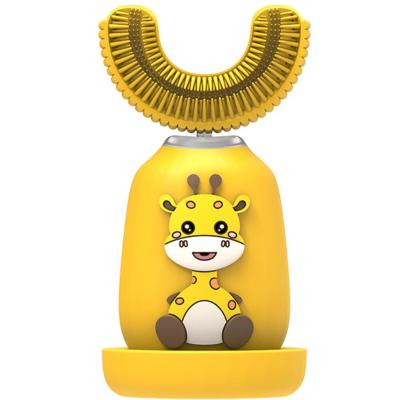 China Use+travel u home cute animal sonic rohs shape electric toothbrush set for baby kids children for sale