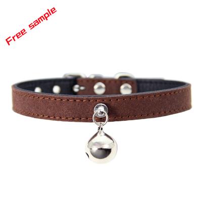 China Custom 2021 Wholesale Pet Accessories With Bell Cat Pet Collars Luxury Leather Dogs Collar for sale