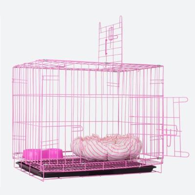 China Pet Wire Mesh Carriers Metal Dog House Breathable Folding Small Dog Kennel Cages Farmhouse CLASSICS Stainless Steel Party Support ZK for sale