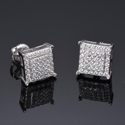 China New arrival factory wholesale 925 CLASSIC moissanite sterling silver hip hop earring zircon diamond studs moissanite for sale