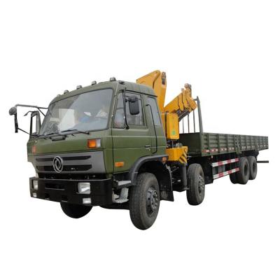 China TRUCK CRANE dongfeng 8x4 truck with brick crane truck with loading crane with flat bed for sale