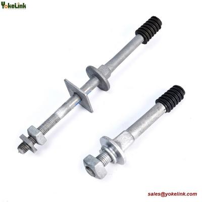 China Long Shark / Short Shark Forged steel Crossarm Insulator Pin with Nylon thread For line hardware for sale