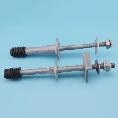 China Long Shark / Short Shark Forged steel Crossarm Insulator Pin with Nylon thread For line hardware for sale