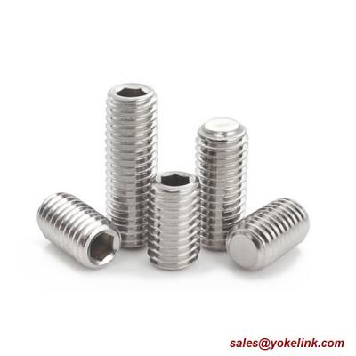 China ASME B18.3, DIN 913 Stainless Steel Socket Set screws with Flat Point, Nylok patch for sale