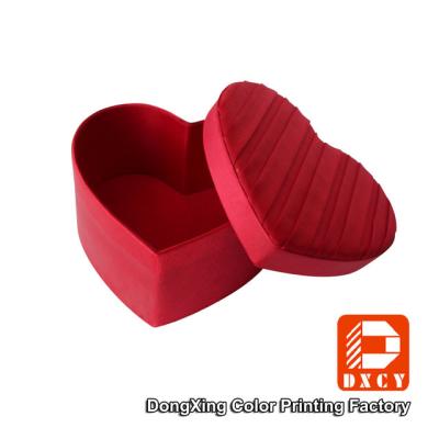 China Delicate Colorful Printing Glossy Gift Boxes Heart Shape Pleating Silks And Satins Fabric for sale