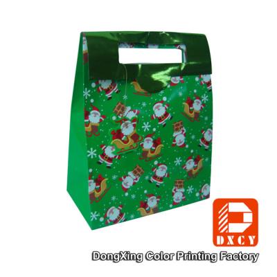 China Bolsos de papel de encargo portátiles a todo color del regalo, empaquetado del regalo de la Navidad del papel hecho a mano en venta