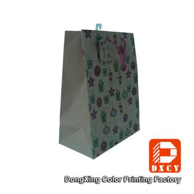 China Environmental Friendly Kraft Brown Paper Gift Bags With Handles Durable for sale