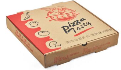 China Corrugated Cardboard Packaging Take Out Pizza Boxes Individual Pantone Color for sale