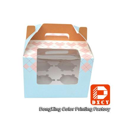 China 250 Grams Ivory Board Paper Food Boxes Single Cupcake Boxes With Window for sale