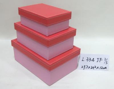 China Pink Small Rectangular Handmade Cardboard Boxes Base And Lid For Gift Storage for sale