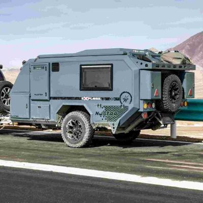 China Exploration Hard Top Pop Up Camper Hybrid Caravan Solar Panel Off Grid Trailer for sale