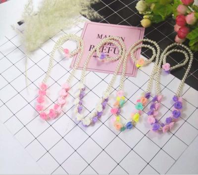 China Children Jewelry Sets Kids Jewelry Set Beads Colorful Flower Necklace and Bracelet Kids Accessories for sale