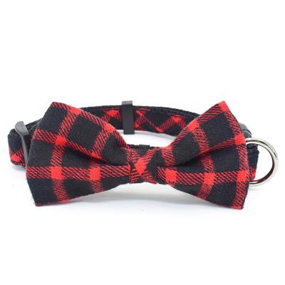 China Wholesale DETACHED Bow-knot Gingham Collar For Pet Customize Luxury Plaid Colorful Dog Collar Available for sale