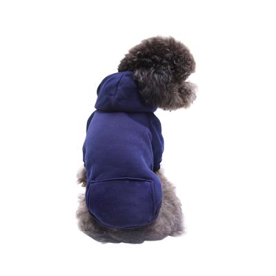 China Sustainable Multicolor Luxury Solid Color Cotton Cat Hoodie Pet Warm Coat Dog Clothes With Outside Pocket for sale