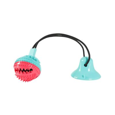 China Viable Pet Bite Toys Interactive Pull Ball Training Pet Toys Suction Cup Dogs Push Tooth Cleaning Chew Toy for sale