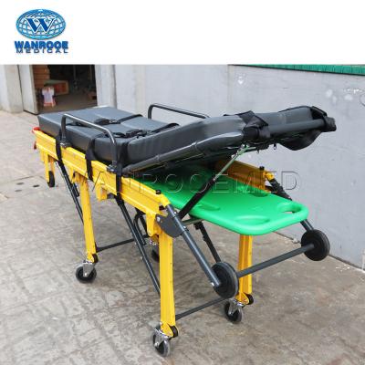 China EA-3AN Metal Hospital Rescue Aluminum Alloy Transport Ambulance Trolley Foldable Stretcher for sale