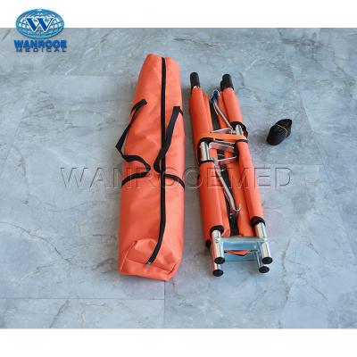 China Easy To Use EA-1D1 2-Fold Alloy Aluminum Military Portable Folding Waterproof Patient Stretcher For Rescue for sale